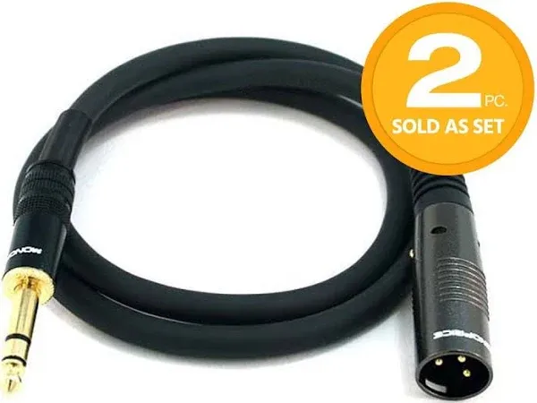 Monoprice XLR Male to 1/4inch TRS Male Cable