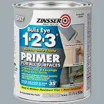 Bulls Eye 1-2-3 31.5 oz. Gray Water-Based Interior/Exterior Primer and Sealer (4-Pack)