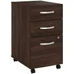 Bush Business Furniture Studio C 3 Drawer Mobile File Cabinet - Black Walnut