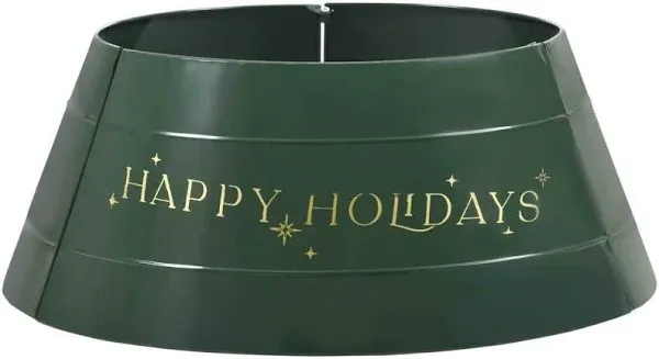 HOMCOM Christmas Tree Collar, Steel Tree Ring Skirt, Home Xmas Decoration for Christmas Tree, 26" x 26" x 11", Green