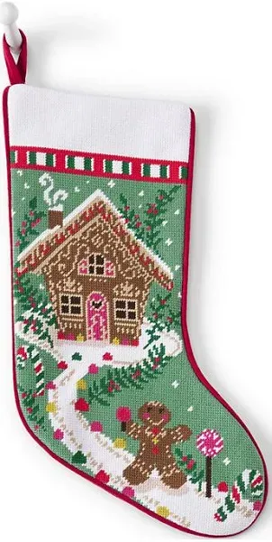 Lands' End Needlepoint Personalized Christmas Stocking