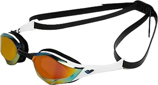 Arena Cobra Edge Swipe Mirrored Goggles - Gold / White / Black