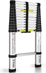 Yvan ‎TL-S180001 Telescoping Ladder,12.5 ft One Button Retraction Aluminum Telescopic Extension Extendable Ladder