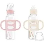 Dr. Brown's 8oz Milestones Narrow Sippy Bottle with Silicone Handles & Soft Spout - 2pk - 6m+ - Light Pink & Ecru