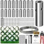 Acemaker Wire Trellis for Climbing Plants Outdoor, 20 Sets Wall Wire Trellis Kit with Wire Cutter & 1/8in x 98ft Wire Ropes, T316 Stainless Steel