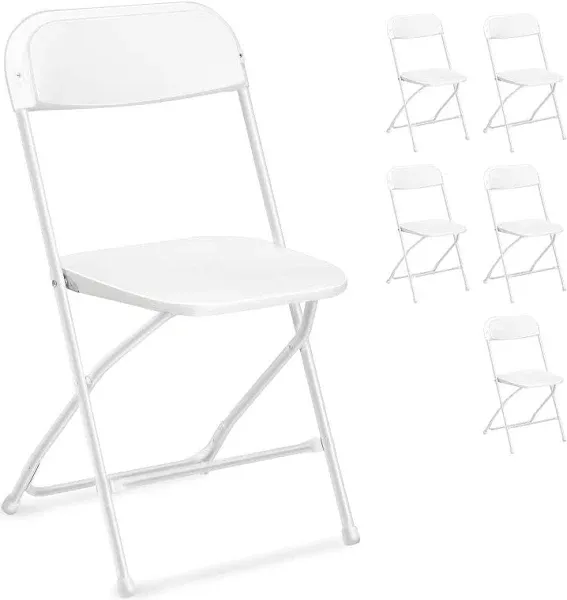 Vingli 20 Pack Plastic Folding Chair Indoor Outdoor Portable Stackable Commercial Seat with Steel Frame 350lb. Capacity for Events Office