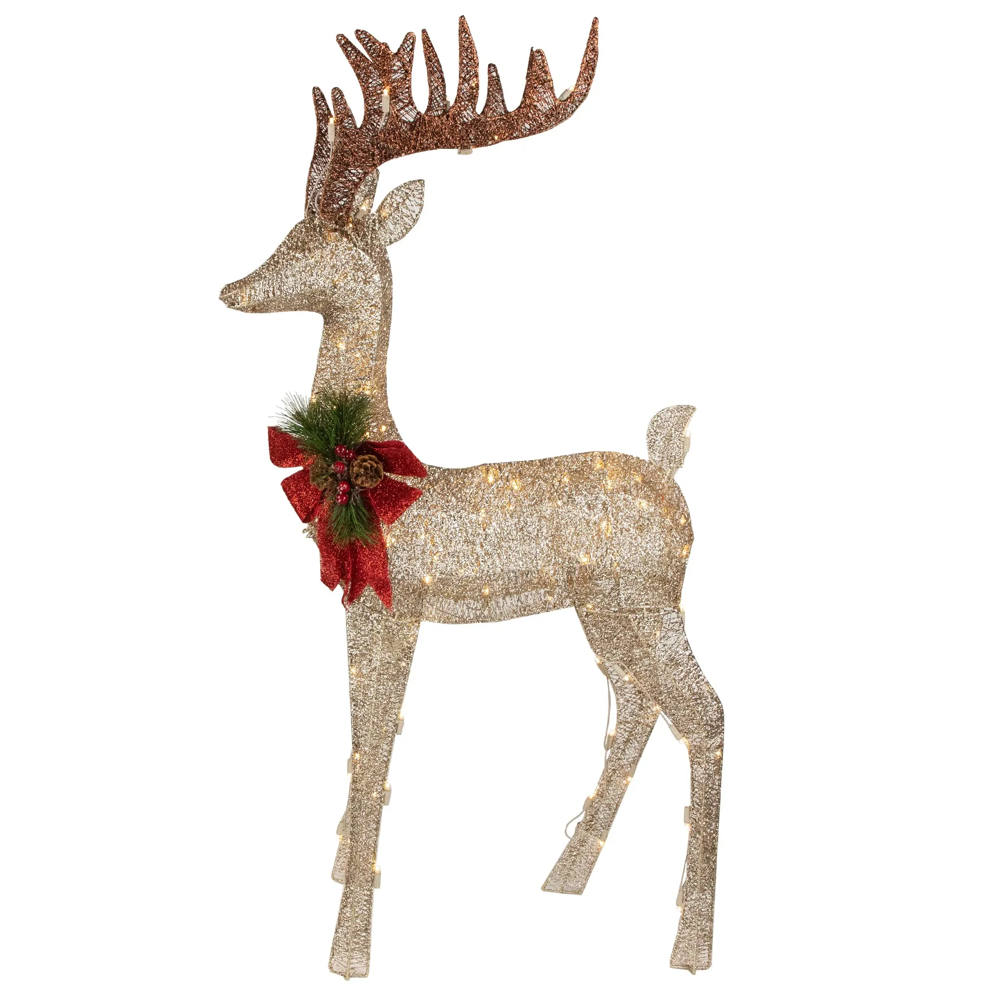 Northlight 48" Pre-Lit LED Champagne Deer Outdoor Christmas Decoration