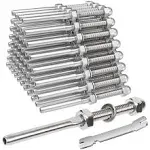 BLIKA 50 Pack Cable Railing Swage Threaded Stud Tension End Fitting Terminal for 1/8" Deck Cable Railing, T316 Stainless Steel, Cable Railing