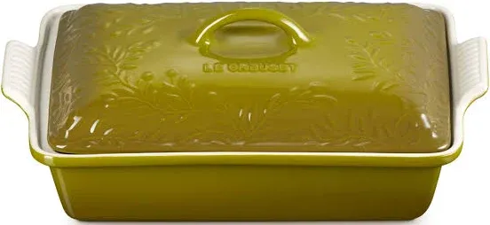 Le Creuset Olive Branch Heritage Stoneware Rectangular Covered Casserole