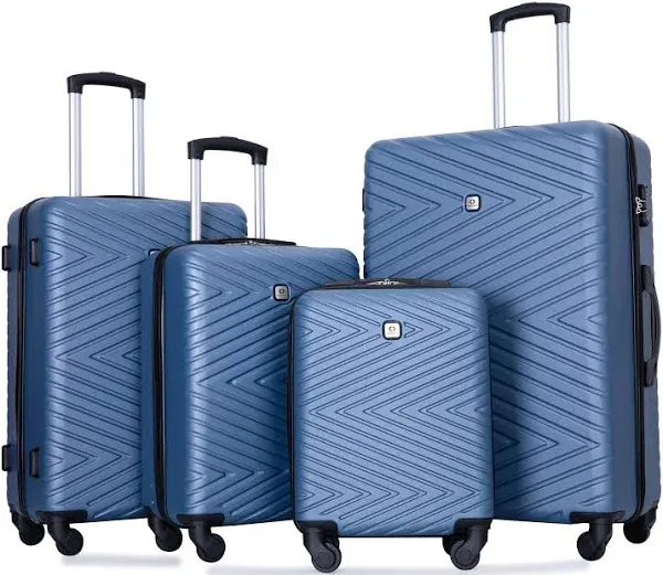 NINEDIN 4-piece ABS Lightweight Suitcase Aircraft Wheels 14-inch makeup box