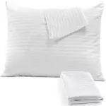 Niagara 4 Pack Standard Pillow Protectors with Zipper, Soft Quiet Cotton Sateen,