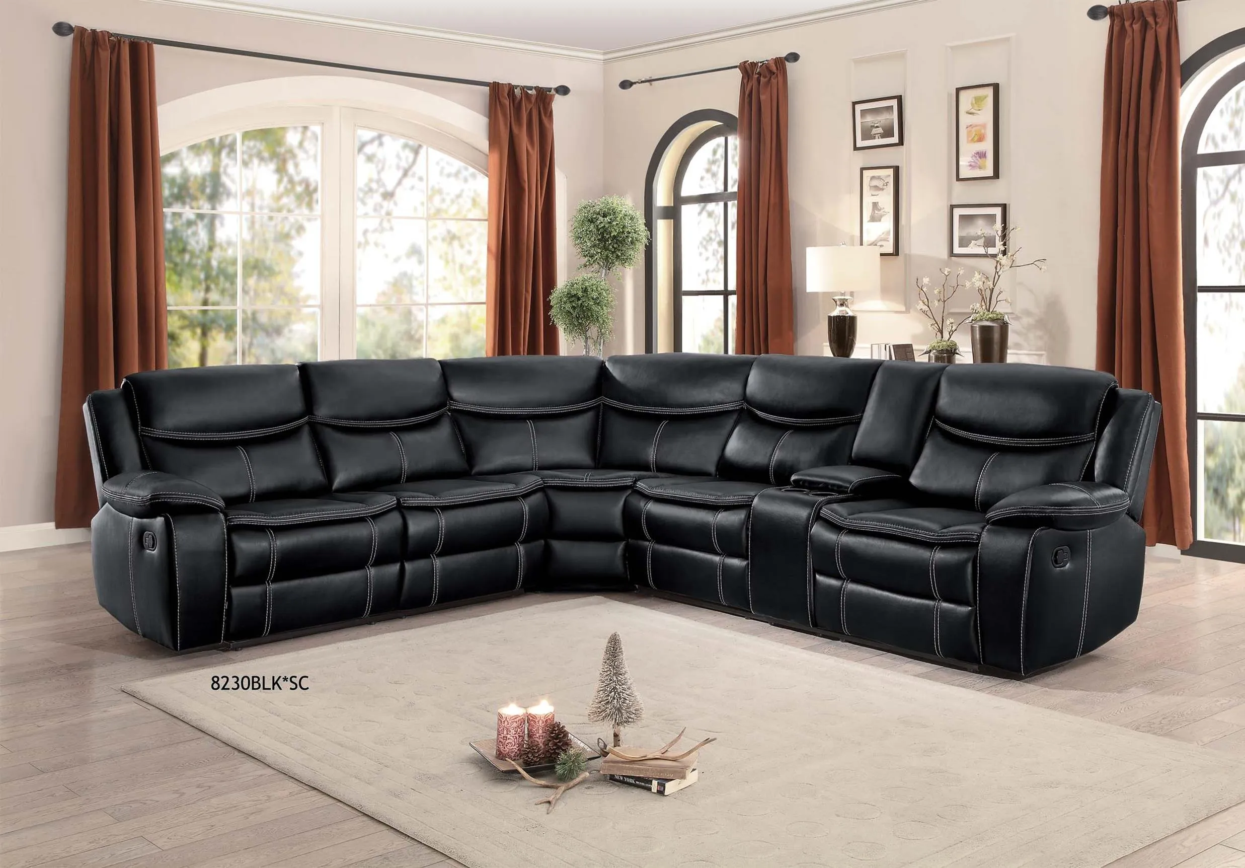 Bastrop Reclining Sectional by Homelegance 8230BLK