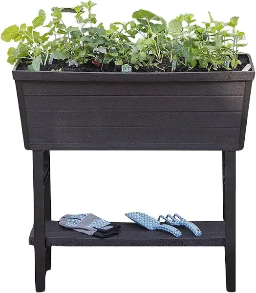 Polymer Outdoor Products 14.5" L x 32.25" W x 31.12" H Raised Garden Bed, Brown