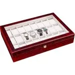 Fosinz 24 Slots Wooden Watch Display Box