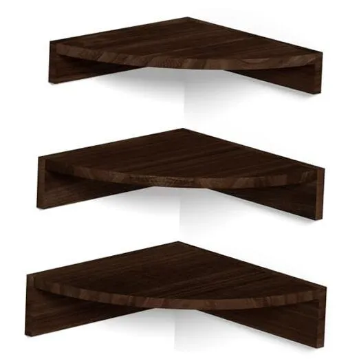 Latitude Run Set of 3 Floating Corner Shelf Wall Mount