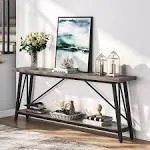 70.9 inch Extra Long Sofa Table, Industrial Entry Console Table - Grey