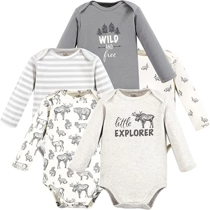 Touched by Nature baby-girls Organic Cotton Long-sleeve Bodysuits