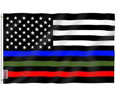 Rothco Thin Red, Blue, and Green Line US Flag