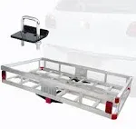 Maxxhaul Aluminum Cargo Carrier with Hitch Tightener Trailer Hitch Mount for RV Truck SUV Van Car with 2" Receiver - 500 lb. Load Cap. 47.25" x 20.25