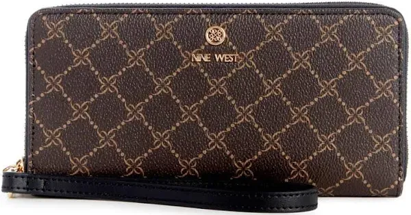 Nine West Women's Lockup 9 Zip Around Wallet with Wristlet