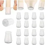 Aneaseit Chair Leg Floor Protectors - 1" x 16 Pcs Clear - Felt Bottom Silicone Pads for Hardwood Floors & Furniture Feet - Rubber Caps for Chairs -