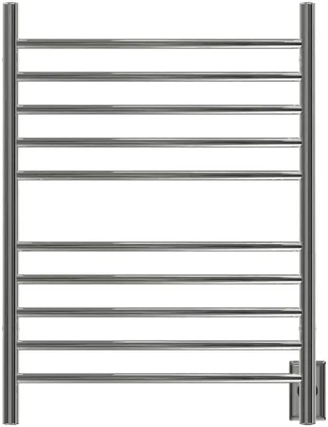 Radiant Curved 10-Bar Hardwired Towel Warmer in Polished Stainless, Silver