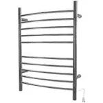 Radiant Curved 10-Bar Hardwired Towel Warmer in Polished Stainless, Silver