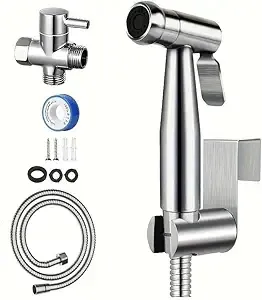 Stainless Steel Bidet Spray Hose for Toilet Silver