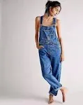 Free People Women's Denim Ziggy Overalls