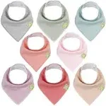 KeaBabies 8-Pack Organic Baby Bandana Bibs (Hunter)