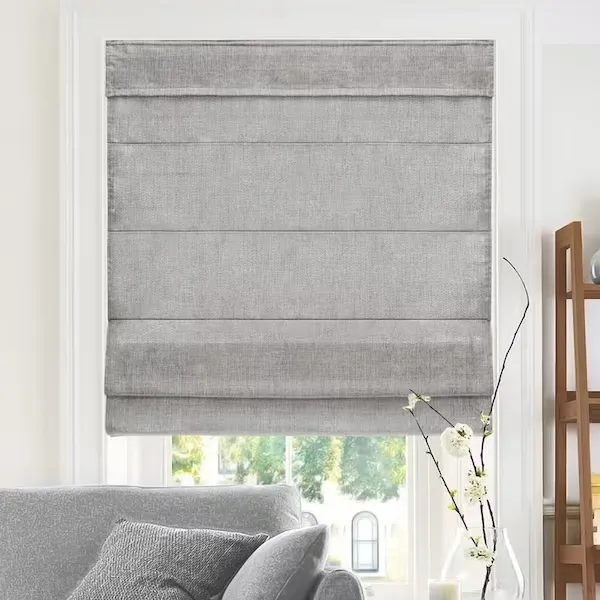 Chicology Cordless Roman Shades Runway Grey Light Filtering 48 W X 64 H