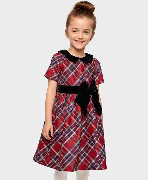 Gymboree Girls Plaid Bow Fit and Flare Dress