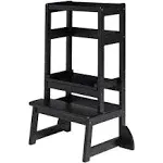 Mother's Helper Adjustable Height Kids Kitchen Step Stool SDADI Color: Black