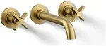 Castia by Studio McGee Wall-Mount Bathroom Sink Faucet Trim, 1.2 GPM Vibrant Brushed Moderne Brass