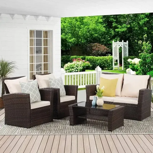 Wisteria Lane 4 Piece Outdoor Patio Furniture Sets