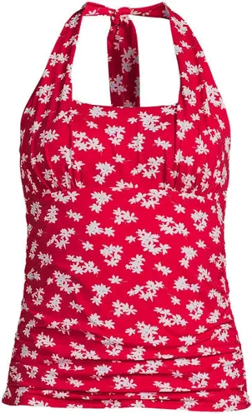 Lands' End Women's Chlorine Resistant Square Neck Halter Tankini Swimsuit Top