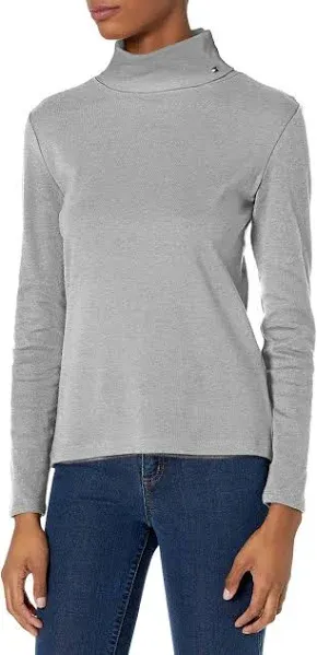 Tommy Hilfiger Women's Long Sleeve Cotton Turtleneck Top