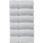 Bare Cotton Luxury Hotel & Spa Towel 100% Genuine Turkish Cotton Hand Towels, White - Set of 6