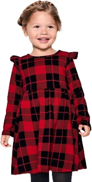 The Children's Place Baby Girls' Plaid Flutter Dress