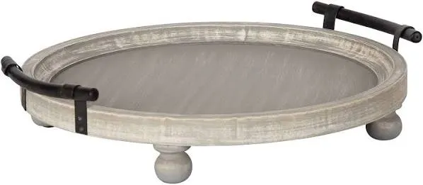 Kate and Laurel Bruillet Tray, 15" Diameter, White