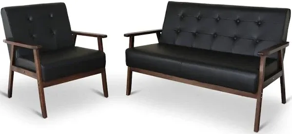 JIASTING Mid-Century Retro Modern Living Room Sofa Set with Loveseat and Seating Sofa Chair, Couch and Lounge Chairs