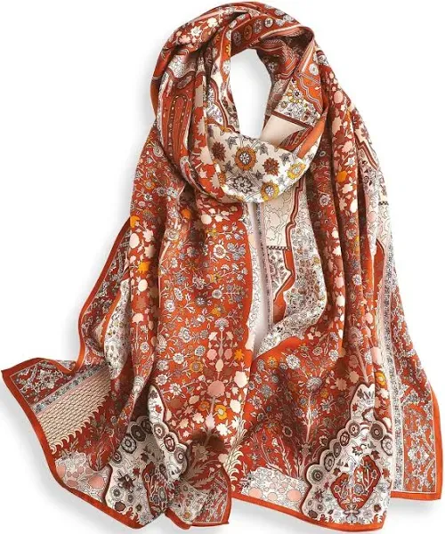 PoeticEHome Women's 100% Mulberry Silk Oblong Scarf