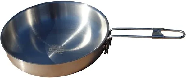 Mr. Outdoors Cookout Stainless Steel Fry Pan with Folding Handle