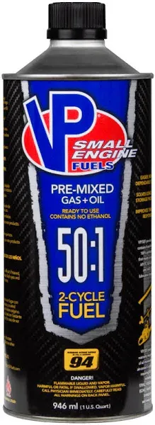 Small Engine Fuel, Premix 50:1, 2-Cycle, 1 Qt.