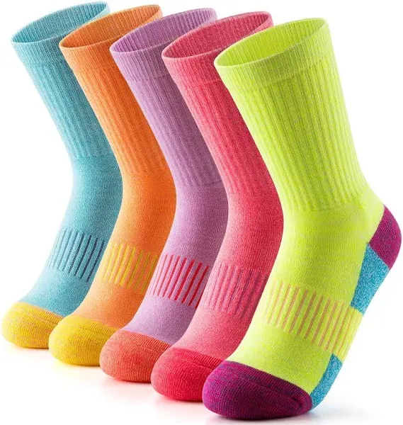 Gonii Women's Thick Cushion Crew Socks (5-Pair)