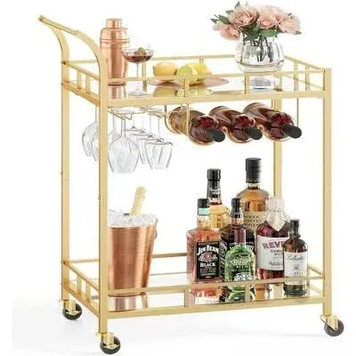 Home Bar Serving Cart Wine Cart