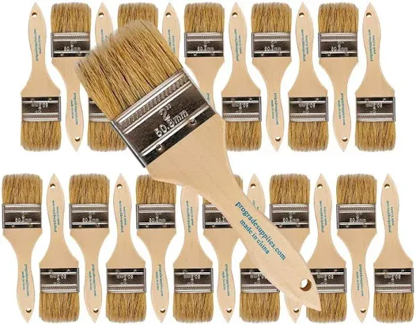 Pro Grade - Chip Paint Brushes - 24 Ea 2 Inch Chip Paint Brush Light Brown