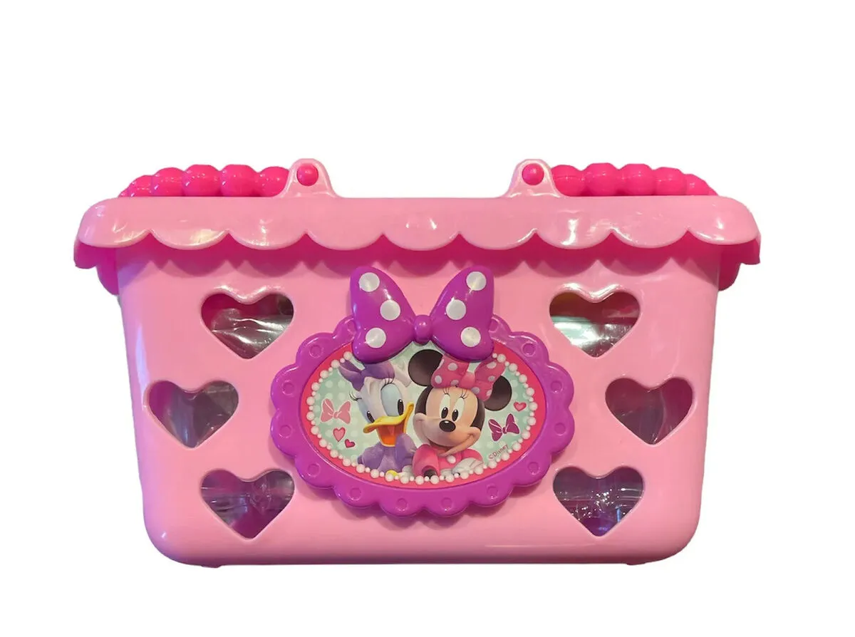 Disney Junior Minnie Bow-Tique Bowtastic Shopping Basket Set With Pretend Food 3