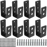 8 Pack Door Barricade Brackets, Open Bar Holder U Bracket with Screws and Anchors, Heavy Duty Security Holder Bracket Stopper Tool Hanger for Barn, Shed, Garage Doors, Fits 2x4 Boards