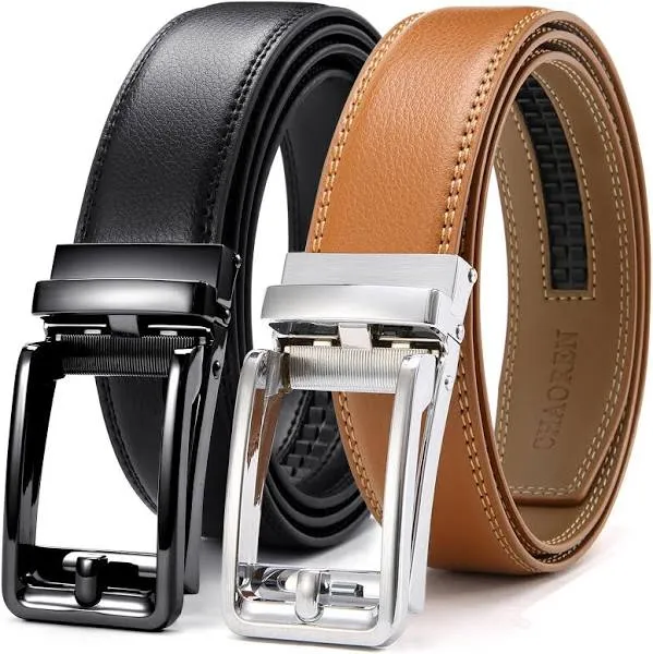 CHAOREN Leather 2 Ratchet Belt Men